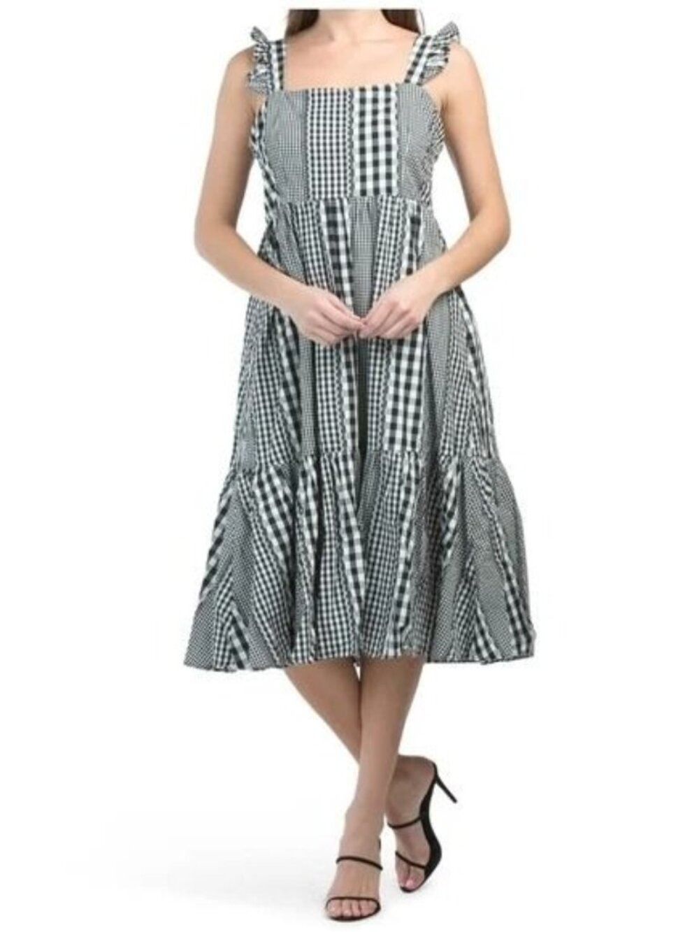 Crosby by Mollie Burch Becca Dress Black white Plaid XS